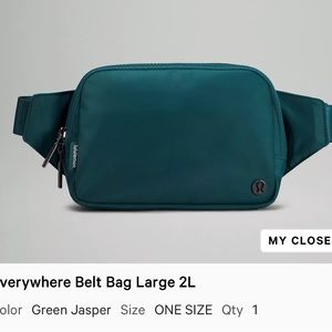 NWOT Lululemon everywhere belt bag 2L in jasper green.